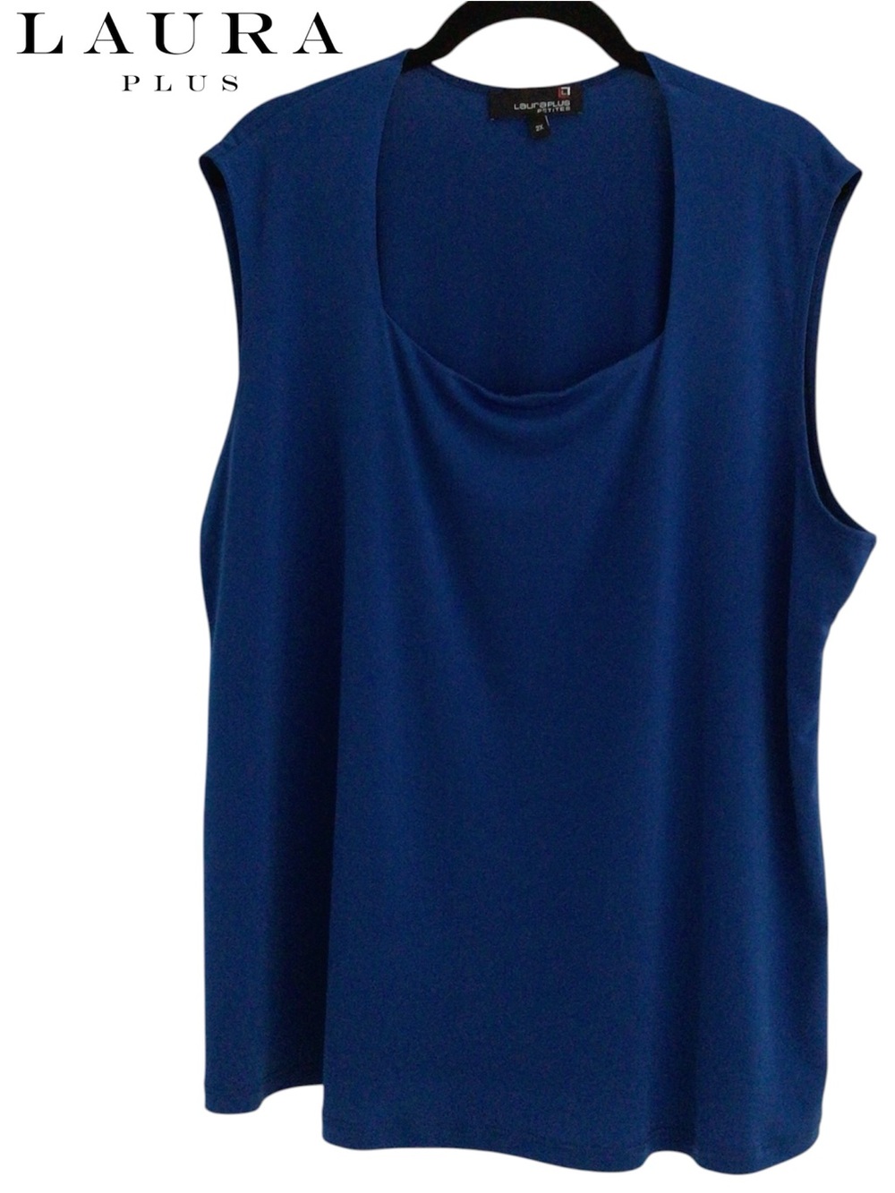 💜LAURA Plus Women's Sleeveless Scoop Neck Tank in Deep Blue